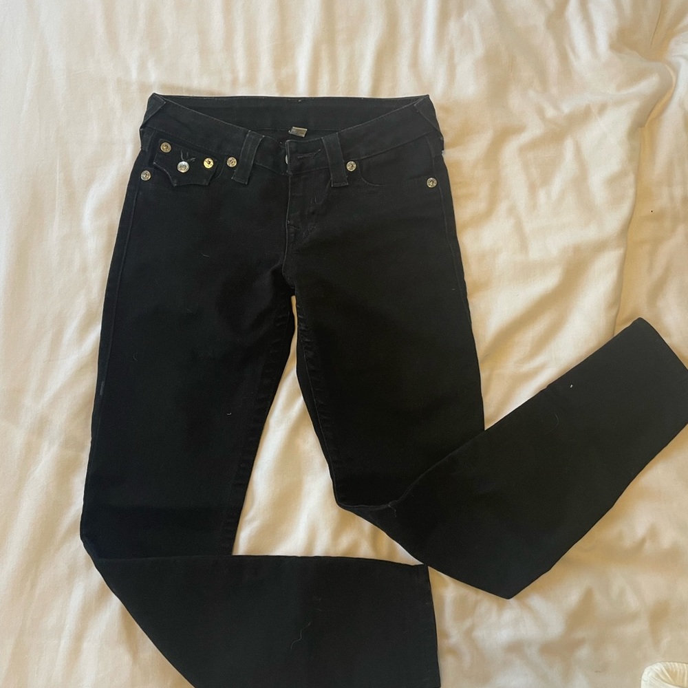 Black true religion skinny jeans Y2K